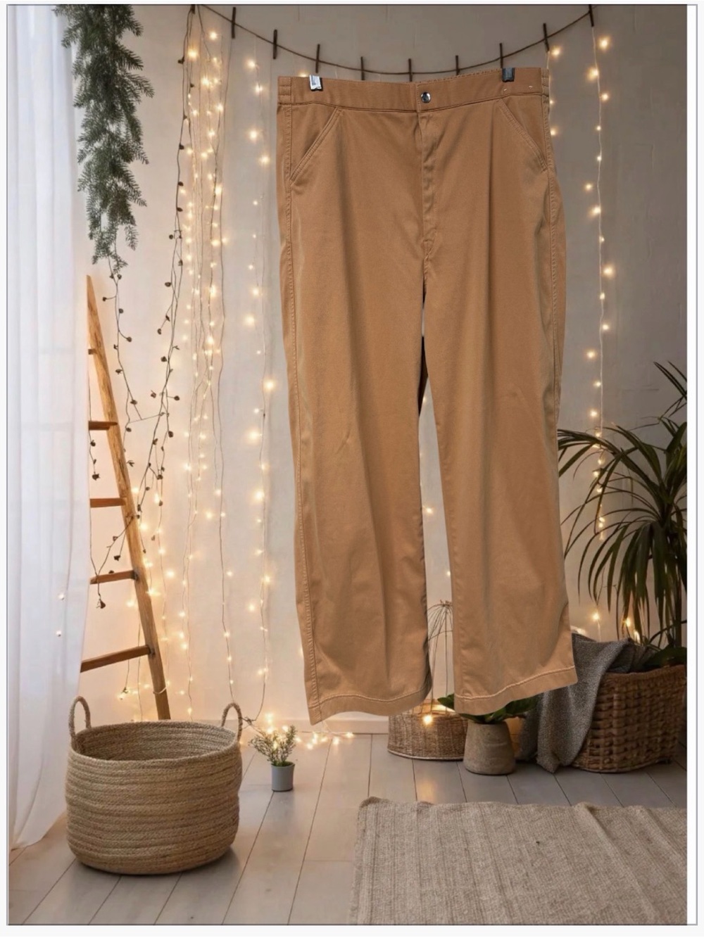Uniqlo Straight-Leg pants Camel caramel Brown waist XL 32-33 inch